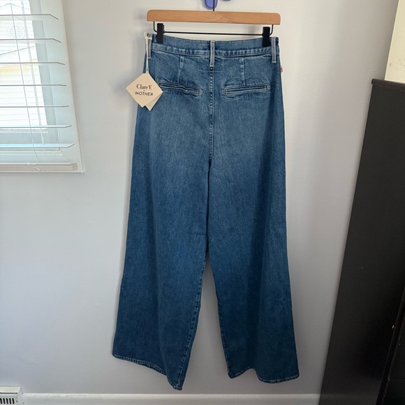 Mother Clare V. 27 NEW The Pleated Belle Prep Heel Jeans Playing in Paris - Picture 4 of 11